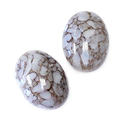 Czech Preciosa Glass Medium Dome Lampwork Cabochon - Oval 25x18MM BROWN MATRIX (04420)