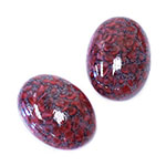 Czech Preciosa Glass Medium Dome Lampwork Cabochon - Oval 25x18MM RUBY MATRIX (04442)