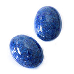 Czech Preciosa Glass Medium Dome Lampwork Cabochon - Oval 25x18MM LAPIS MATRIX ON ALABASTER (04440)