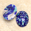 Glass Medium Dome Lampwork Cabochon - Oval 25x18MM DARK BLUE MATRIX (01224)