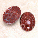 Glass Medium Dome Lampwork Cabochon - Oval 25x18MM DARK BROWN MATRIX (03930)