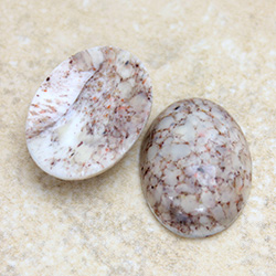 Glass Medium Dome Lampwork Cabochon - Oval 25x18MM EARTH MATRIX (00647)