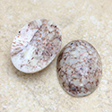 Glass Medium Dome Lampwork Cabochon - Oval 25x18MM EARTH MATRIX (00647)