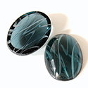 Glass Medium Dome Lampwork Cabochon - Oval 25x18MM FLAWED MONTANA