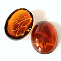 Glass Medium Dome Lampwork Cabochon - Oval 25x18MM FLAWED TOPAZ