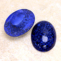 Glass Medium Dome Lampwork Cabochon - Oval 25x18MM LAPIS LAZULI (00392)