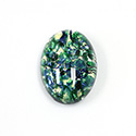 Glass Medium Dome Lampwork Cabochon - Oval 25x18MM MOSS OPAL (02209)