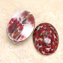 Glass Medium Dome Lampwork Cabochon - Oval 25x18MM RED CORAL MATRIX (01851)