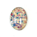 Glass Medium Dome Lampwork Cabochon - Oval 30x22MM FIRE OPAL (01003)