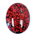 Glass Medium Dome Lampwork Cabochon - Oval 40X30MM DARK CORAL MATRIX (03268)