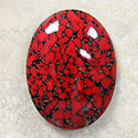 Glass Medium Dome Lampwork Cabochon - Oval 40x30MM RED MATRIX (03270)