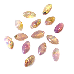LIMITED STOCK: Glass Point Back Buff Top Stone Opaque Doublet - Navette 08x4MM FIRE OPAL