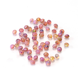 LIMITED STOCK: Glass Point Back Buff Top Stone Opaque Doublet - Round 14SS FIRE OPAL