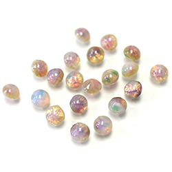 LIMITED STOCK: Glass Point Back Buff Top Stone Opaque Doublet - Round 21SS FIRE OPAL