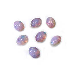 LIMITED STOCK: Glass Point Back Buff Top Stone Opaque Doublet - Oval 08x6MM FIRE OPAL