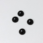 Plastic Flat Back Opaque Cabochon - Round 07MM JET