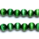 Fiber-Optic Synthetic Bead - Cat's Eye Smooth Round 08MM CAT'S EYE GREEN