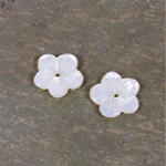 Shellstone Flower Carved 5 Petal with Center Hole 12MM WHITE MOP