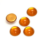 Glass Medium Dome Foiled Cabochon - Round 11MM TOPAZ