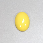 Plastic Flat Back Opaque Cabochon - Oval 25x18MM BRIGHT YELLOW