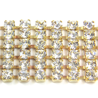 Preciosa Rhinestone Chain - 6 Row PP18 CRYSTAL-RAW