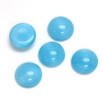 Glass Medium Dome Cabochon - Round 11MM MOONSTONE AQUA