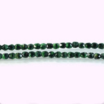 Czech Glass Fire Polish Bead - Round 03MM TIGEREYE GREEN