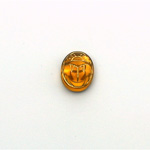 German Glass Flat Back Foiled Scarab with Gold Engraving - 10x8MM TOPAZ