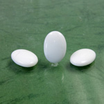 Glass Low Dome Buff Top Cabochon - Oval 14x10MM CHALKWHITE