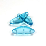 Czech Pressed Glass Bead -Triangle Rondelle 22x8MM AQUA