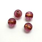 Plastic Bead - Bronze Lined Veggie Color Smooth Large Hole  Round 10MM MATTE AMETHYST