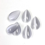 Fiber-Optic Cabochon - Pear 13x8MM CAT'S EYE LT GREY