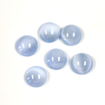 Glass Medium Dome Lampwork Cabochon - Round 09MM LIGHT BLUE MOONSTONE (00377)