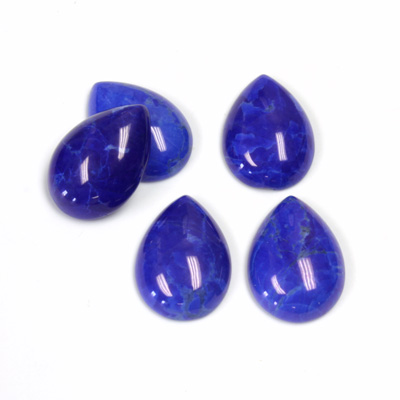 Gemstone Cabochon - Pear 14x10MM HOWLITE DYED LAPIS