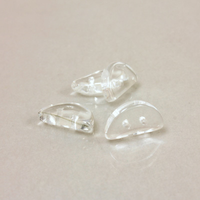 Czech Pressed Glass Bead - Half-Circle Rondelle 13x6MM CRYSTAL