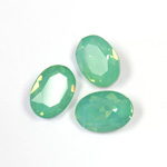 Cut Crystal Point Back Fancy Stone Foiled - Oval 14x10MM OPAL GREEN