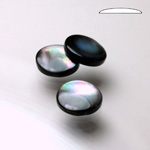 Shell Flat Back Cabochon - Round 12MM BLACK TAHITI PEARL