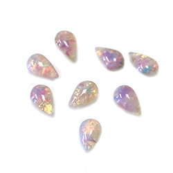 LIMITED STOCK: Glass Point Back Buff Top Stone Opaque Doublet - Pear Shape 08x4.8MM FIRE OPAL