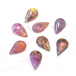 LIMITED STOCK: Glass Point Back Buff Top Stone Opaque Doublet - Pear 10x6MM FIRE OPAL