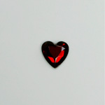 Glass Flat Back Rose Cut Fancy Foiled Stone  - Heart 09x8MM RUBY