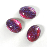 Glass Medium Dome Lampwork Cabochon - Oval 18x13MM MEXICAN OPAL (03560)