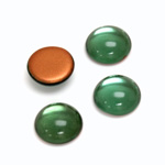 Glass Medium Dome Foiled Cabochon - Round 13MM TURMALINE