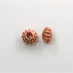 Metalized Plastic Bead - Ribbed Spacer 08MM COPPER