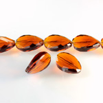 Chinese Cut Crystal Bead - Oval Twist 21x13MM BROWN