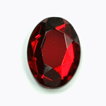 Glass Flat Back Rose Cut Faceted Foiled Stone - Oval 25x18MM RUBY