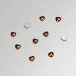 Glass Medium Dome Cabochon Pearl Spray Finish - Heart 04x4MM DK BROWN