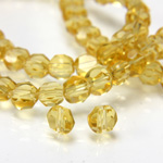 Chinese Cut Crystal Bead - Round Disc Side Drilled 04MM TOPAZ