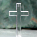 German Glass Engraved Pendant - Cross 32x20MM CRYSTAL