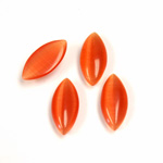 Fiber-Optic Cabochon - Navette 15x7MM CAT'S EYE ORANGE