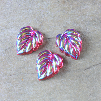 Preciosa Glass Flat Back Leaf 12MM ROSE AB Foiled